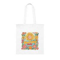 Good Vibes Only Tote Bag – White Canvas, Long Handle (38cm x 40cm)