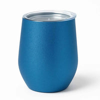 Glitter Finish Stemless Wine Tumbler – 12oz- Blue