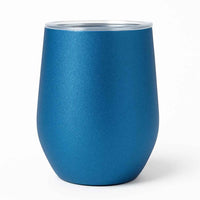 Glitter Finish Stemless Wine Tumbler – 12oz- Blue
