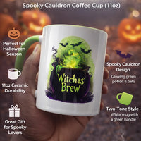 “Witches Brew” Halloween Mug – Spooky Cauldron Coffee Cup (11oz)