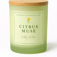 Citrus Muse Luxury Scented Candle | Hand-Poured Soy Wax with Wooden Lid - Aurora Bloom Crafts
