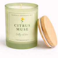 Citrus Muse Luxury Scented Candle | Hand-Poured Soy Wax with Wooden Lid - Aurora Bloom Crafts