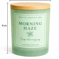 Morning Haze Luxury Scented Candle | Hand-Poured Soy Wax with Wooden Lid - Aurora Bloom Crafts