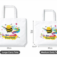 Bee Yourself canvas tote bag eco-friendly reusable shopping bag
