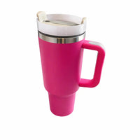 40oz Insulated Tumbler with Handle | Stainless Steel Travel Mug - Aurora Bloom Crafts