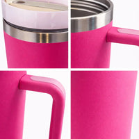 40oz Insulated Tumbler with Handle | Stainless Steel Travel Mug - Aurora Bloom Crafts