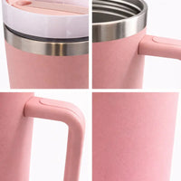 40oz Insulated Tumbler with Handle | Stainless Steel Travel Mug - Aurora Bloom Crafts