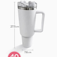 40oz Insulated Tumbler with Handle | Stainless Steel Travel Mug - Aurora Bloom Crafts