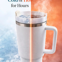 40oz Insulated Tumbler with Handle | Stainless Steel Travel Mug - Aurora Bloom Crafts