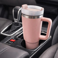 40oz Insulated Tumbler with Handle | Stainless Steel Travel Mug - Aurora Bloom Crafts