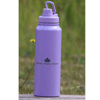 Lavender Stainless Steel Water Bottle – 1L Insulated, “Hydrate. Hustle. Repeat.” Engraving – BPA-Free, Leakproof, Motivation