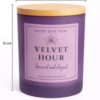 Velvet Hour Luxury Scented Candle | Hand-Poured Soy Wax with Wooden Lid - Aurora Bloom Crafts