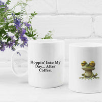 Funny Frog Coffee Mug - Hoppin' Into My Day with Coffee Fun