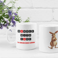Funny Kangaroo Mug - Careful Handling Design for Humor Lovers