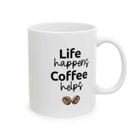 Life Happens Coffee Helps Mug- motivational mugs - Aurora Bloom Crafts