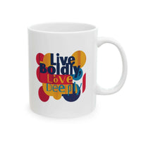 Motivational Coffee Mug - Live Boldly, Love Deeply - Aurora Bloom Crafts