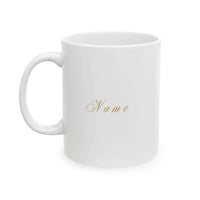 Personalized Floral Initial Mug -Elegant Gold Lettering - Aurora Bloom Crafts