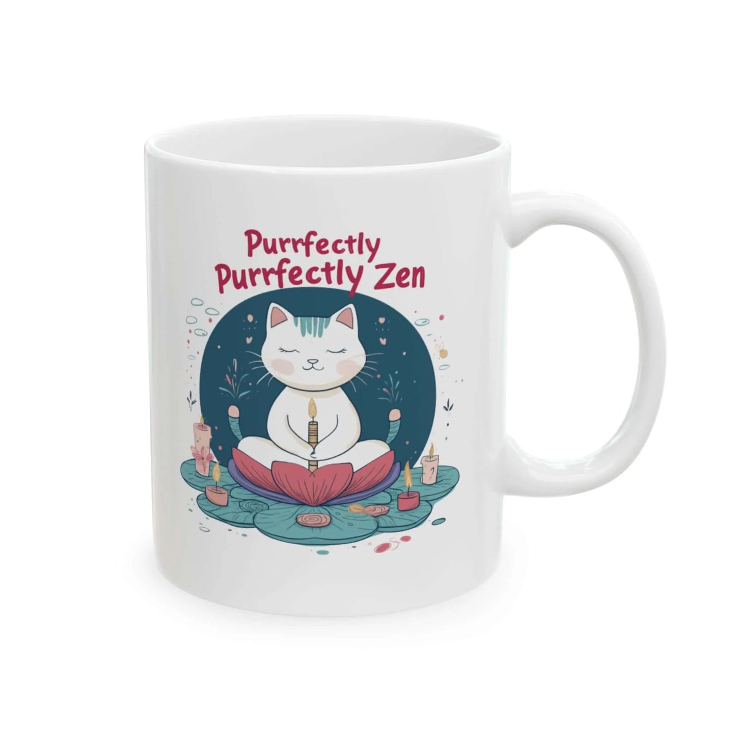 Purrfectly Zen Cat Mug by Aurora Bloom Crafts - Aurora Bloom Crafts