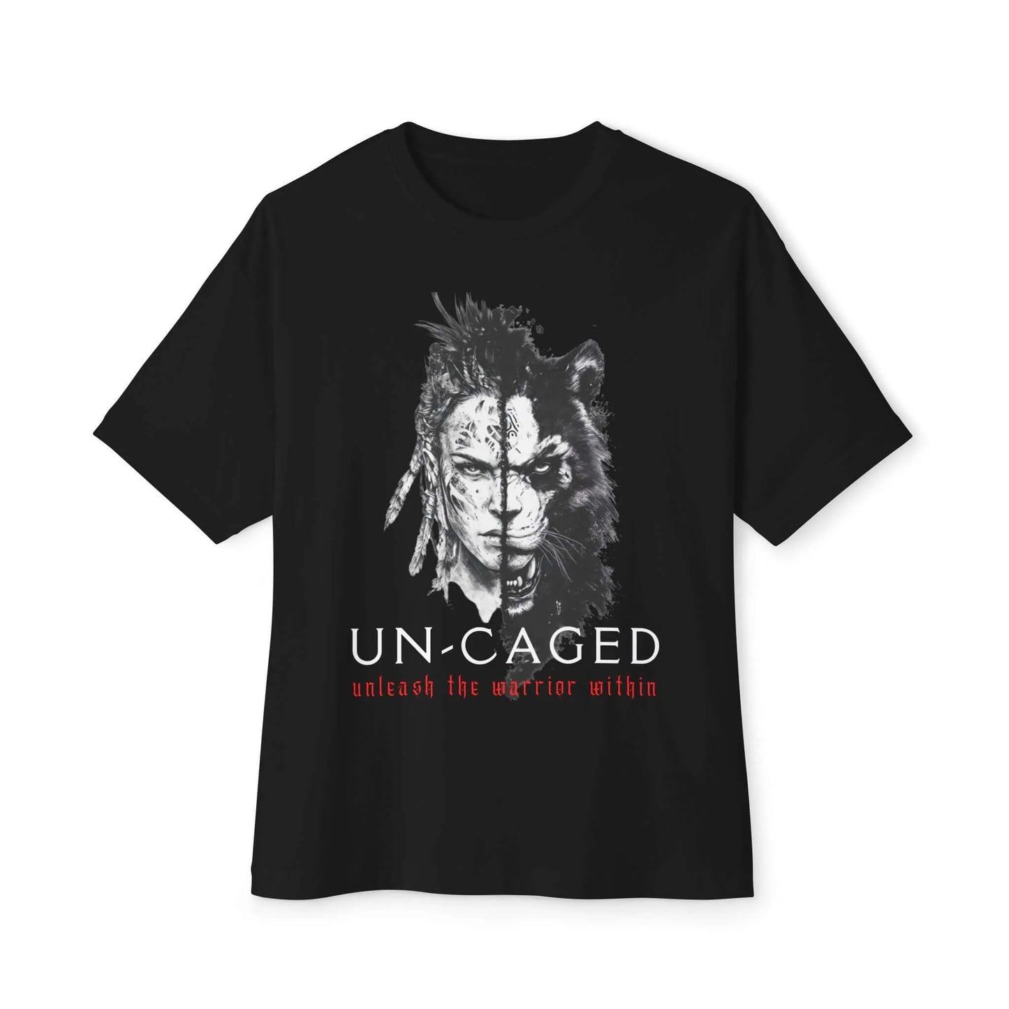 Un-Caged -Warrior-Themed Oversized T-Shirt - Aurora Bloom Crafts
