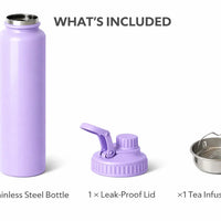 Stainless Steel Insulated Water Bottle 1000ml | Leak-Proof & BPA-Free - Aurora Bloom Crafts