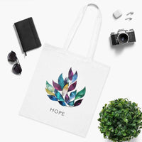 Hope Watercolor Tote Bag – White Canvas, Long Handle (38cm x 40cm)