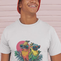 Bold Parrot Print “Summer Shenanigans” Tee – Oversized & Unisex