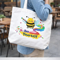 Bee Yourself canvas tote bag eco-friendly reusable shopping bag