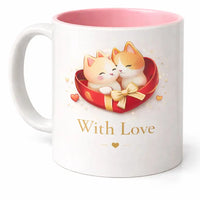 With Love Cat Mug 11oz ceramic coffee mug for cat lovers