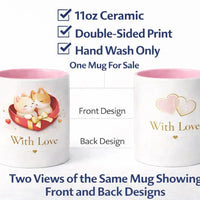 With Love Cat Mug 11oz ceramic coffee mug for cat lovers