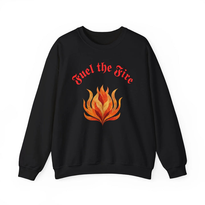 Fuel the Fire – Unisex Black Graphic Sweatshirt