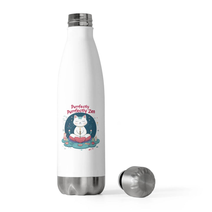 Purrfectly Zen – 650ml White Insulated Stainless Steel Water Bottle