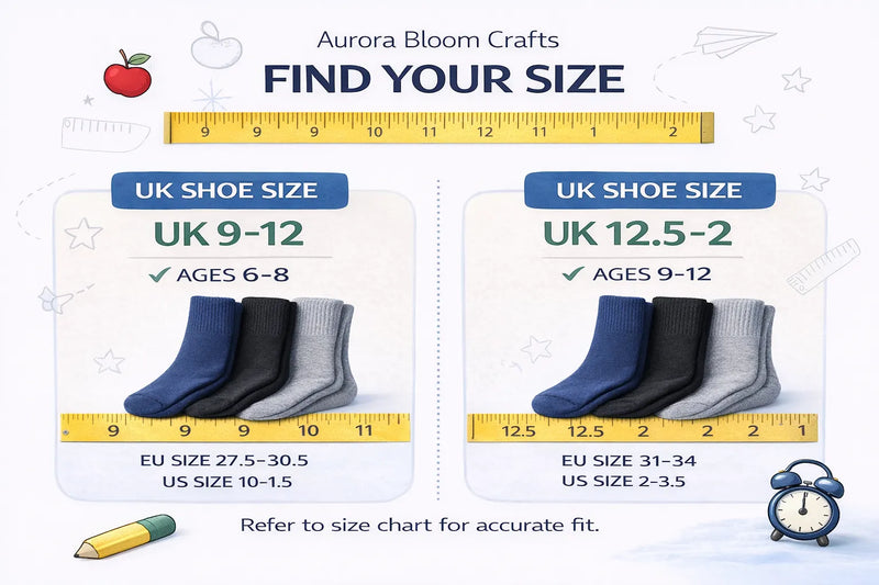 Kids School Socks 3 Pair Pack – Soft, Durable & Reinforced Crew Socks (Navy, Black & Grey)