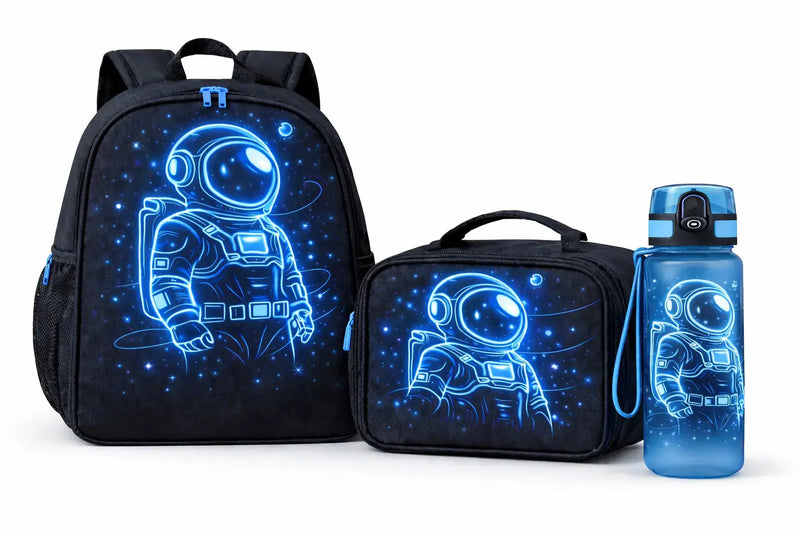 Astronaut Back to School Gift Set – Backpack, Lunch Bag & Water Bottle - Aurora Bloom Crafts