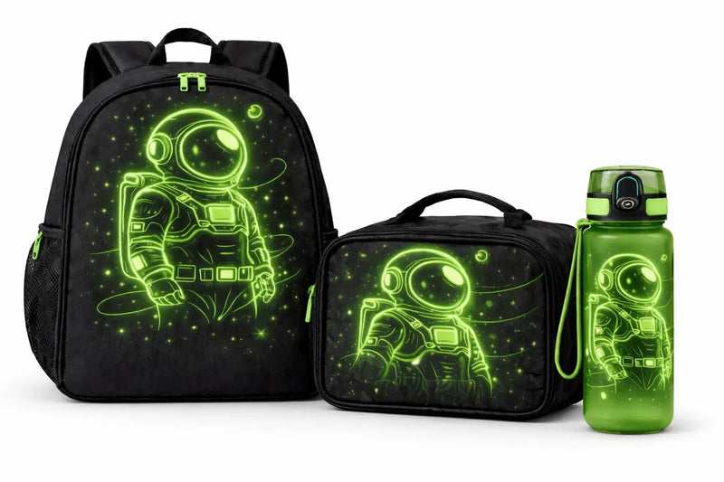 Astronaut Back to School Gift Set – Backpack, Lunch Bag & Water Bottle - Aurora Bloom Crafts