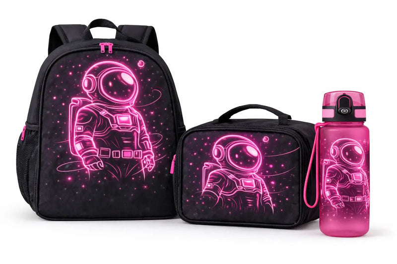Astronaut Back to School Gift Set – Backpack, Lunch Bag & Water Bottle - Aurora Bloom Crafts
