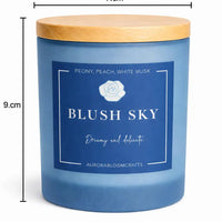 Blush Sky Luxury Scented Candle | Hand-Poured Soy Wax with Wooden Lid - Aurora Bloom Crafts