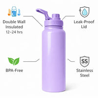 Stainless Steel Insulated Water Bottle 1000ml | Leak-Proof & BPA-Free - Aurora Bloom Crafts