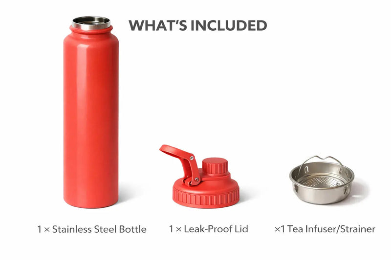 Stainless Steel Insulated Water Bottle 1000ml | Leak-Proof & BPA-Free - Aurora Bloom Crafts