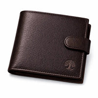 Men’s Leather Wallet | Slim Bifold with ID Window – Tree of Life - Aurora Bloom Crafts