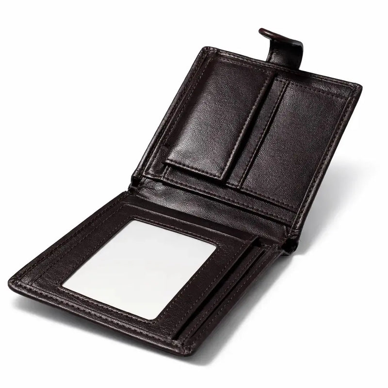 Men’s Leather Wallet | Slim Bifold with ID Window – Tree of Life - Aurora Bloom Crafts