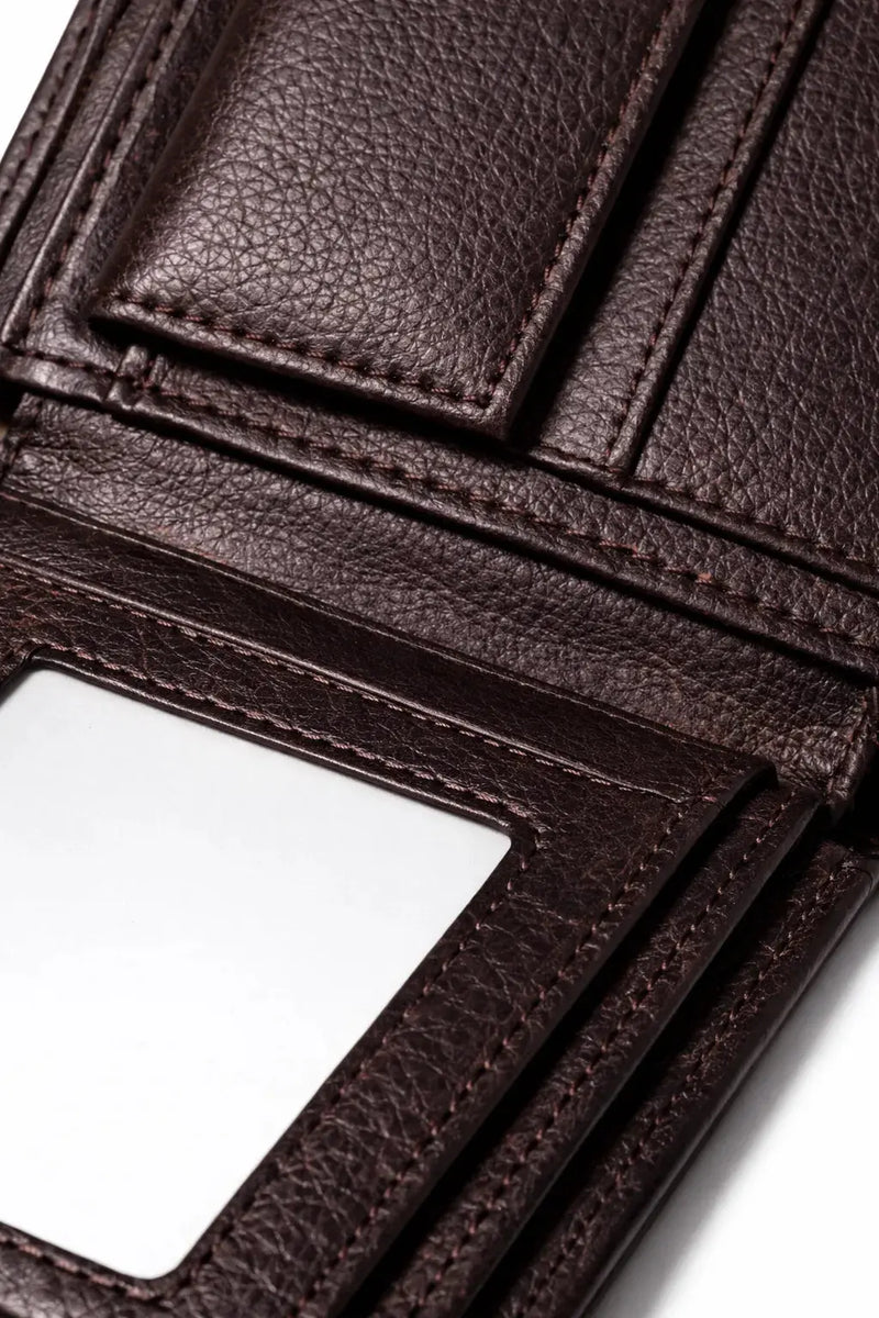 Men’s Leather Wallet | Slim Bifold with ID Window – Tree of Life - Aurora Bloom Crafts
