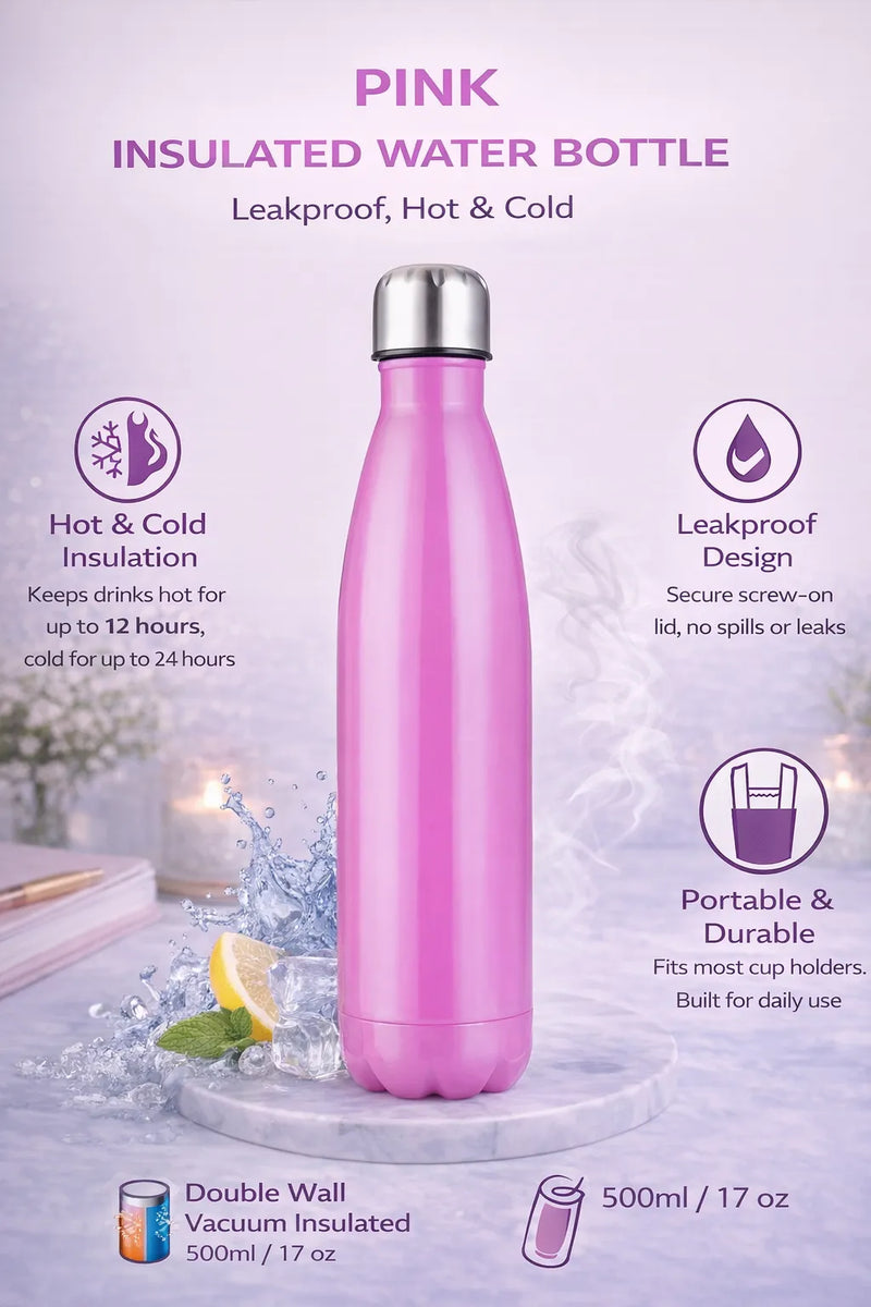 Insulated Water Bottle – Leakproof, Hot & Cold