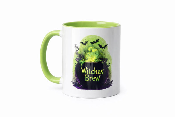 “Witches Brew” Halloween Mug – Spooky Cauldron Coffee Cup (11oz)