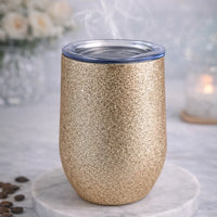 Sparkle Insulated Wine Tumbler – Glitter Stainless Steel Cup with Lid (12oz)
