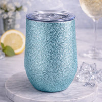 Sparkle Insulated Wine Tumbler – Glitter Stainless Steel Cup with Lid (12oz)