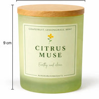 Citrus Muse Luxury Scented Candle | Hand-Poured Soy Wax with Wooden Lid - Aurora Bloom Crafts