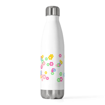 Colorful Bloom – White Insulated Water Bottle 650ml