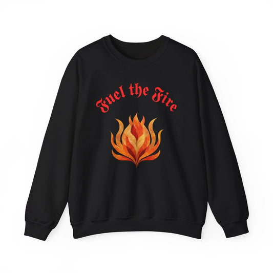 Fuel the Fire – Unisex Black Graphic Sweatshirt