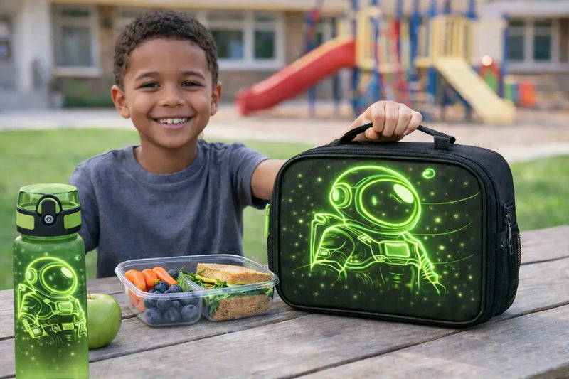 Astronaut Insulated Lunch Bag – Back to School (Blue / Green / Pink) - Aurora Bloom Crafts