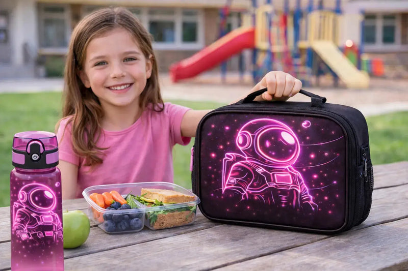 Astronaut Insulated Lunch Bag – Back to School (Blue / Green / Pink) - Aurora Bloom Crafts